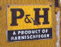 Metal P&H sign removed from model 310 excavator